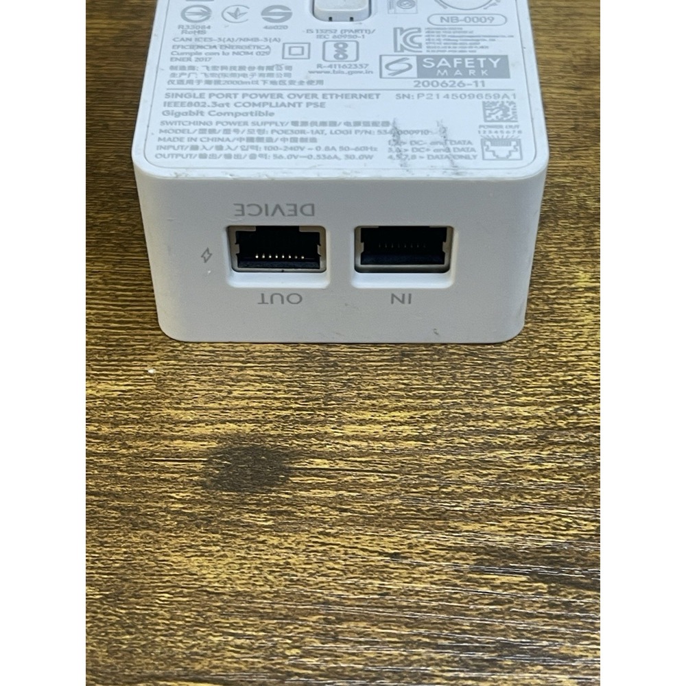 Logitech Single Port PoE Injector w/ plug 534-000910 Incomplete * - Picture 4 of 4